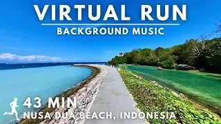 Virtual Running Video For Treadmill With Music in #Bali Nusa Dua Beach #virtualrunningtv #Indonesia