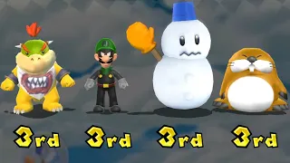 Mario Party 9 Luigi Vs Snowman Vs Monty Mole Vs BowserJr - Garden Battle