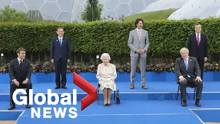 G7 summit: Leaders laugh at Queen's joke about family photo