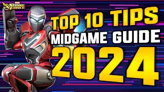 TOP 10 TIPS MIDGAME GUIDE 2024 - MARVEL Strike Force -MSF