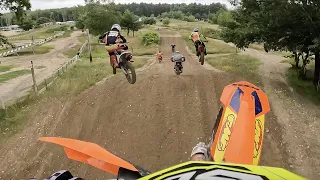 Trying to pass on a KTM 125 at MX207 Motocross A/B Moto