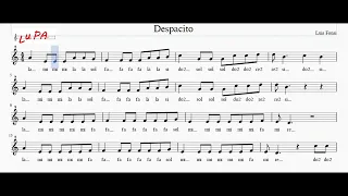 Despacito (Luis Fonsi) - Flauto dolce -  Note - Spartito - Karaoke - Instrumental