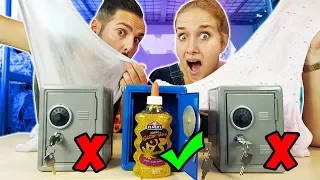 WÄHLE NICHT DEN FALSCHEN TRESOR Slime Challenge | Nina & Kaan erraten Schleim Zutaten im Safe