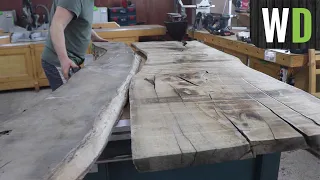 How to make a table. Live edge modern epoxy desk. DIY Bog Oak.