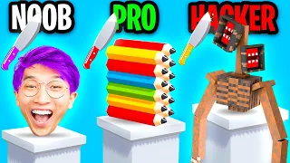 Can We Go NOOB vs PRO vs HACKER In SLICE IT ALL!? (SUPER SATISFYING APP GAME!!)