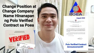 CHANGED POSITION BUT SAME EMPLOYER HINANAPAN NG POLO VERIFIED CONTRACT SA POEA | POEA APPOINTMENT