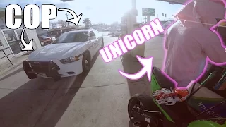 PINK Unicorn And Riding With No Plate