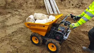 Mini dumper lumag md 300r climbing up with big stones