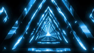 Blue color Trangle Light Tunnel VJ Loops Abstract Art Motion Background Sci fi Trippy  Visuals