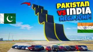 Pakistani Cars Vs Indian Cars | GTA 5 Pakistan Vs Indian Climb This Big Mega Ramp | GTA 5 Pakistan