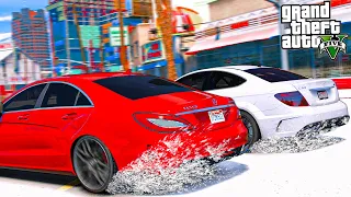 ПАРНЫЙ ДРИФТ НА MERCEDES CLS63 И MERCEDES C63 AMG! АВАРИЯ В ДРИФТЕ! РЕАЛЬНАЯ ЖИЗНЬ В GTA 5🌊ВОТЕР