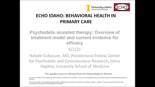 Psychedelic-assisted therapy: Overview of treatment model and current evidence for efficacy - 6/2/21