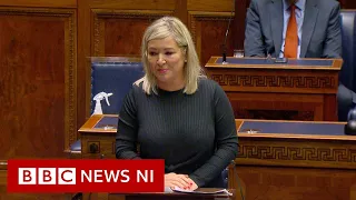 Sinn Féin's Michelle O'Neill bids First Minister Arlene Foster farewell - BBC News NI