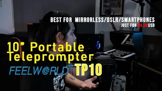 Feelworld TP10 (10" Portable Teleprompter) Quick Review, Vloggers Choice, Foldable & Mobile Friendly