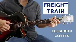 Freight Train by Elizabeth Cotten (Easy Fingerstyle Guitar Lesson)