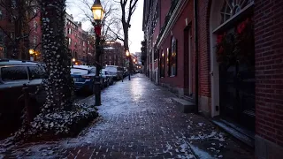 6AM Snow Walk in Boston (4K) | Winter Ambience (Beacon Hill, Public Garden, Boston Common)