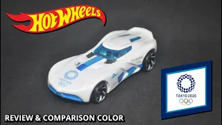 Opening Hot Wheels Olympic Games Tokyo 2020 Series Velocita (White) Review & Comparison Color