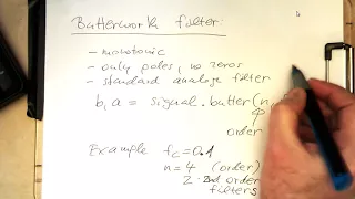 High level IIR filter design in Python: Butterworth filter (0001)