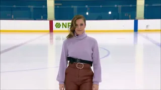 Ashley Wagner figure skating in leather pants (2-18-22)