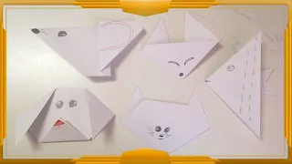 5 easy paper Crafts for home Dog Fish Cat Fox Mouse Origami