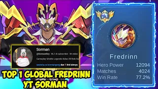 Raja Fredrinn YT SORMAN sanggup solo rank sampe top 1 global fredrinn mobile legends