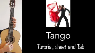 Traditional Tango, Guitar tutorial with score and TAB