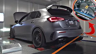 Stage 1 Tuned Mercedes A45 S AMG 0-240km/h Launch Control Acceleration + Dyno Runs | Feat. Timings