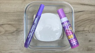 Mixing Purple Lipstick and Gliterr into Slime! Satisfying ASMR Video !