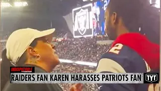 Pitiful Raiders Fan Karen Harasses Black Patriots Fan For Cheering