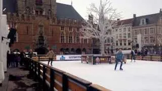 Ice Skater on the Christmas rink in the Grote Markt, Brugge