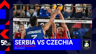 SERBIA vs. CZECHIA I Match Highlights 1/8 Finals I CEV EuroVolley 2023