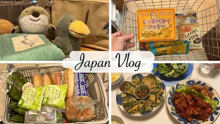 japan vlog | window shopping at goodies shop, shopping at Daiso, grocery shopping, Korean dinner