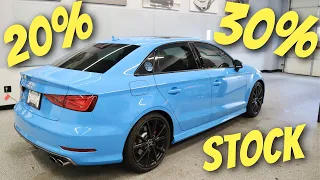 Window Tint Comparison: 20% vs 30% vs Stock | Audi S3