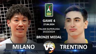 Bronze Medal Matches of Italian Volleyball SuperLega 2023/2024 | Milano vs Trentino