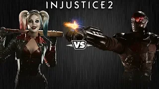 Injustice 2 - Харли Квинн против Дэдшота - Intros & Clashes (rus)