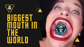 Samantha Ramsdell,holds the Guinness World Record for largest mouth in the 🌎