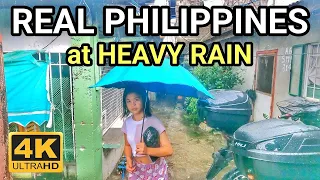 VERY NICE WET EXPERIENCE | WALKING HEAVY RAIN at Hidden Alley in SAUYO Philippines [4K] 🇵🇭