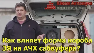 Как влияет форма короба ЗЯ на АЧХ сабвуфера?