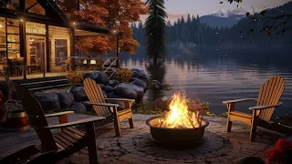 Soothing Lakeside Fireplace: Cozy Crackling Fire Sounds for Deep Relaxation and Inner Peace