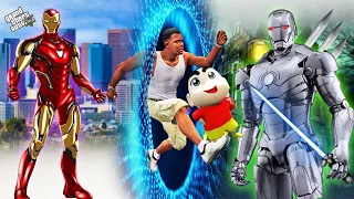 GTA 5 !! SHINCHAN & FRANKLIN TRAVEL THROUGH IRONMAN PORTAL TO GET SUPERPOWERS IN GTA 5 TAMIL