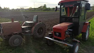 Работаю в паре Сыновьями на двух самодельных тракторах!Сеем Овес