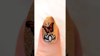 Fun Holo Butterfly Nail Art At Home #shorts #short #nailart  #nails