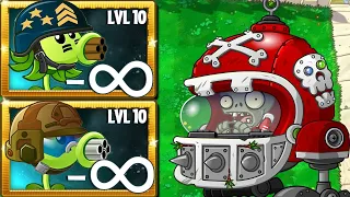 Every Plants POWER UP Infinite ! Vs 50 Mecha Football Zombies - Who will win? - PvZ 2