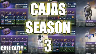 CAJAS SEASON 3 | NUEVO PERSONAJE | NUEVAS SKINS | ALL CRATES IN SEASON 3 | CODMOBILE