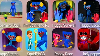 Huggy Escape,Lady Poppy,Superhero Squid,Huggy Stretch Game,Squid Pin 3D,Poppy Race,Huggy Survival...