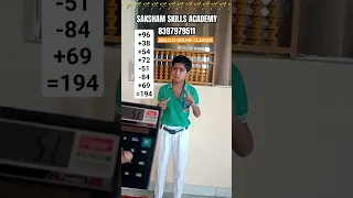 ABACUS Level 2 | Addition & Subtraction Video | Saksham Abacus Academy #maths #school #kids #shorts