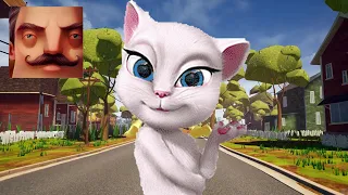 Hello Neighbor - My New Neighbor Big My Talking Angela Act 2 Trampoline Gameplay Walkthrough