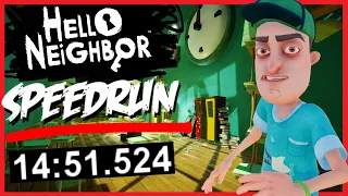 Hello Neighbor Speedrun World Record Glitchless [14 MINUTES]