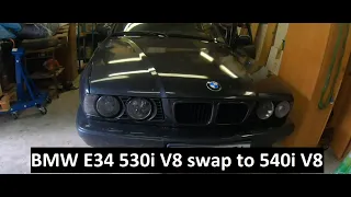 BMW E34 530i V8 swap to 540i V8 part1