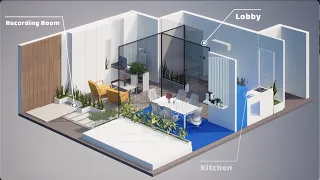 Twinmotion Isometric interior Diagram animation 4K